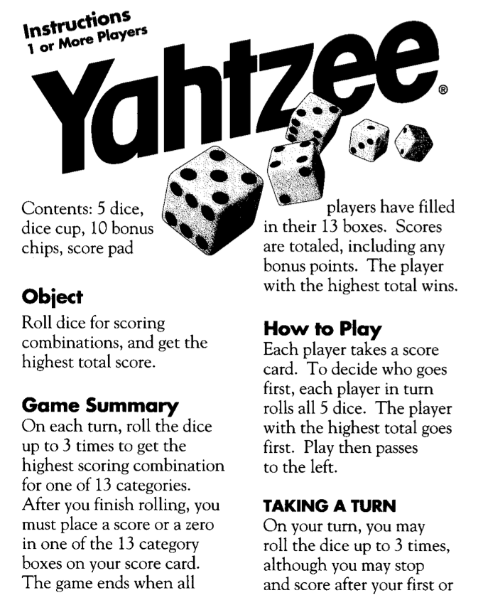 yahtzee