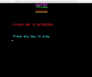 Yahztee Running On BeebEm
